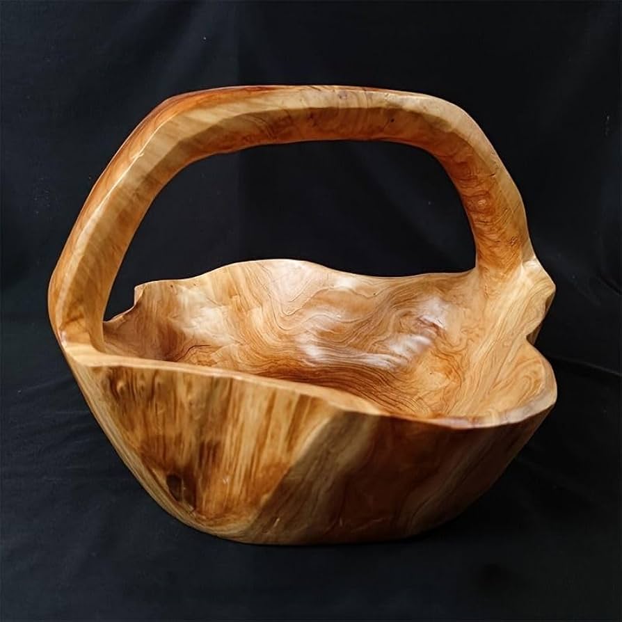 Amazon.co.jp: [Rebirth]丸太くり抜き 切り株 バスケット 木彫り